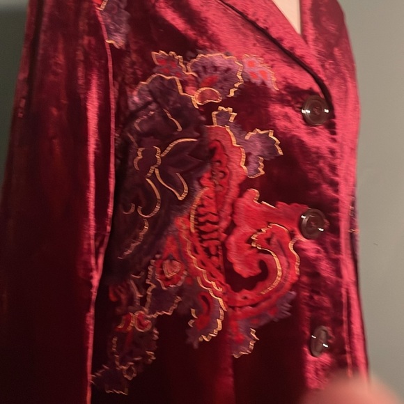 Coldwater creek , crushed velvet jacket embellished size  16 riding jacket - Picture 6 of 7